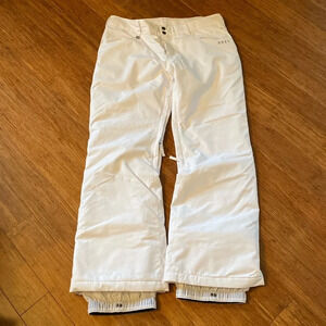 Roxy women’s white snow pants - size large - thinsulate - like new